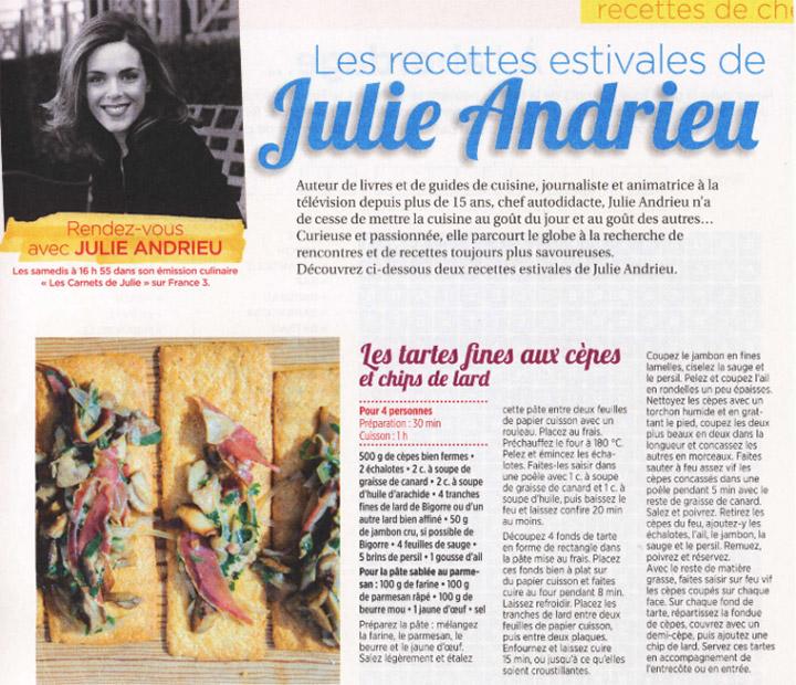 Les recettes estivales de Julie Andrieu - Cuisine & Jeux