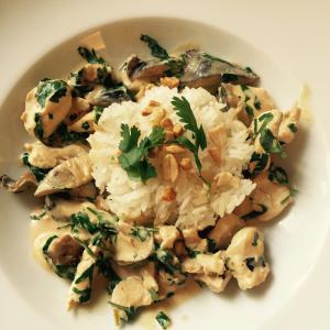 Curry rouge de poulet et shiitakes Curry rouge de poulet et shiitakes